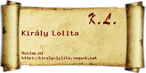 Király Lolita névjegykártya